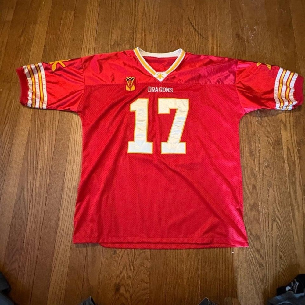 VINTAGE Red Dragons‎ Football Jersey #17 FITZ | Throwback Fan Gear Retro Y2K